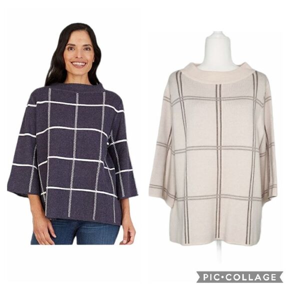 Apt. 9 Pullover Window Panel Wide Sleeve Sweater L - Picture 1 of 13
